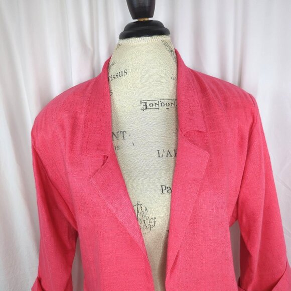 Vintage Claude Montana Mid Length Blazer Small Pink - Picture 2 of 9